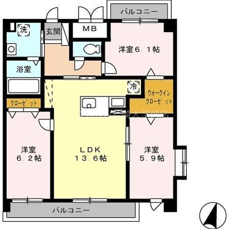 メルヴェーユ・Fの物件間取画像